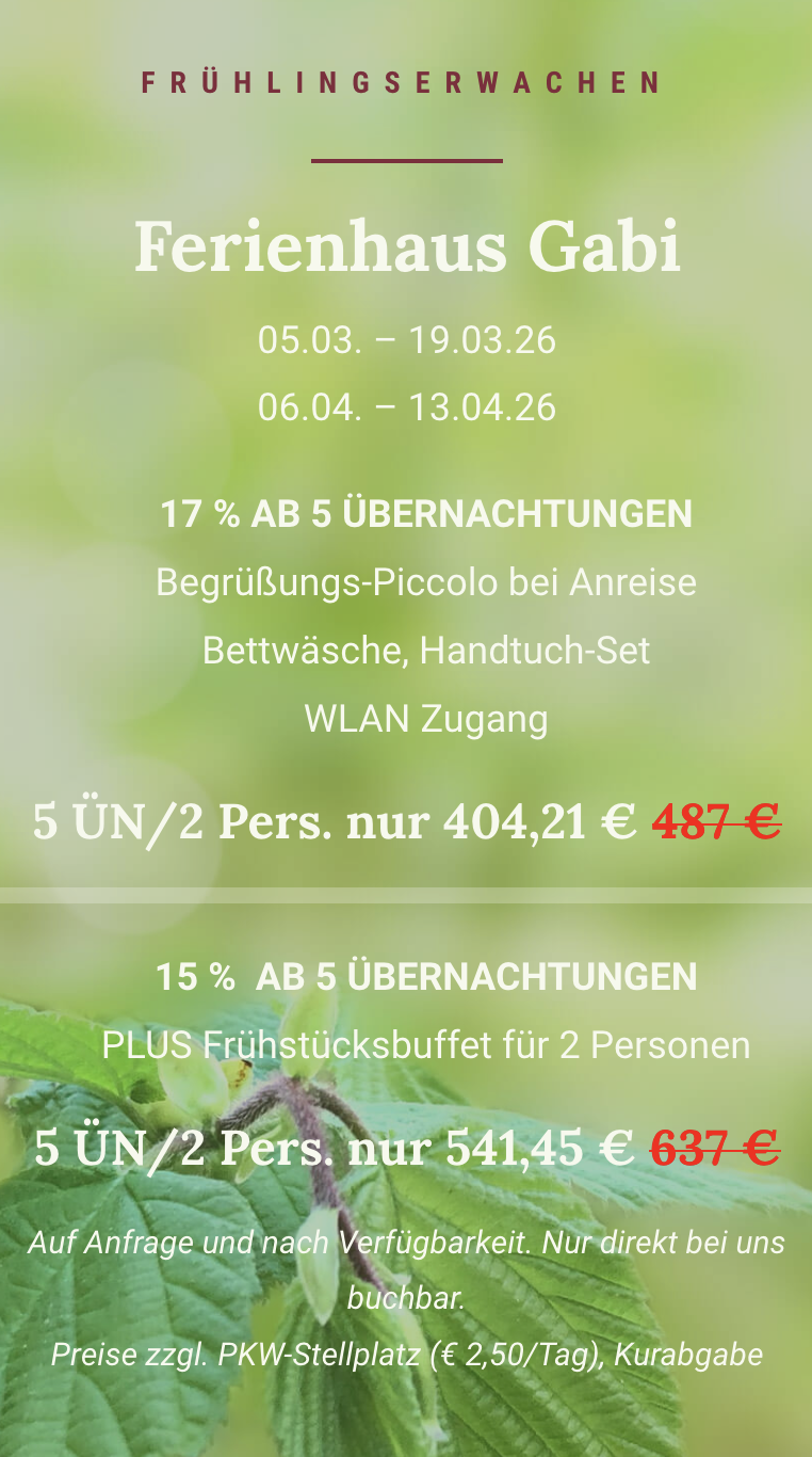 Ferienhaus Gabi Frühjahr