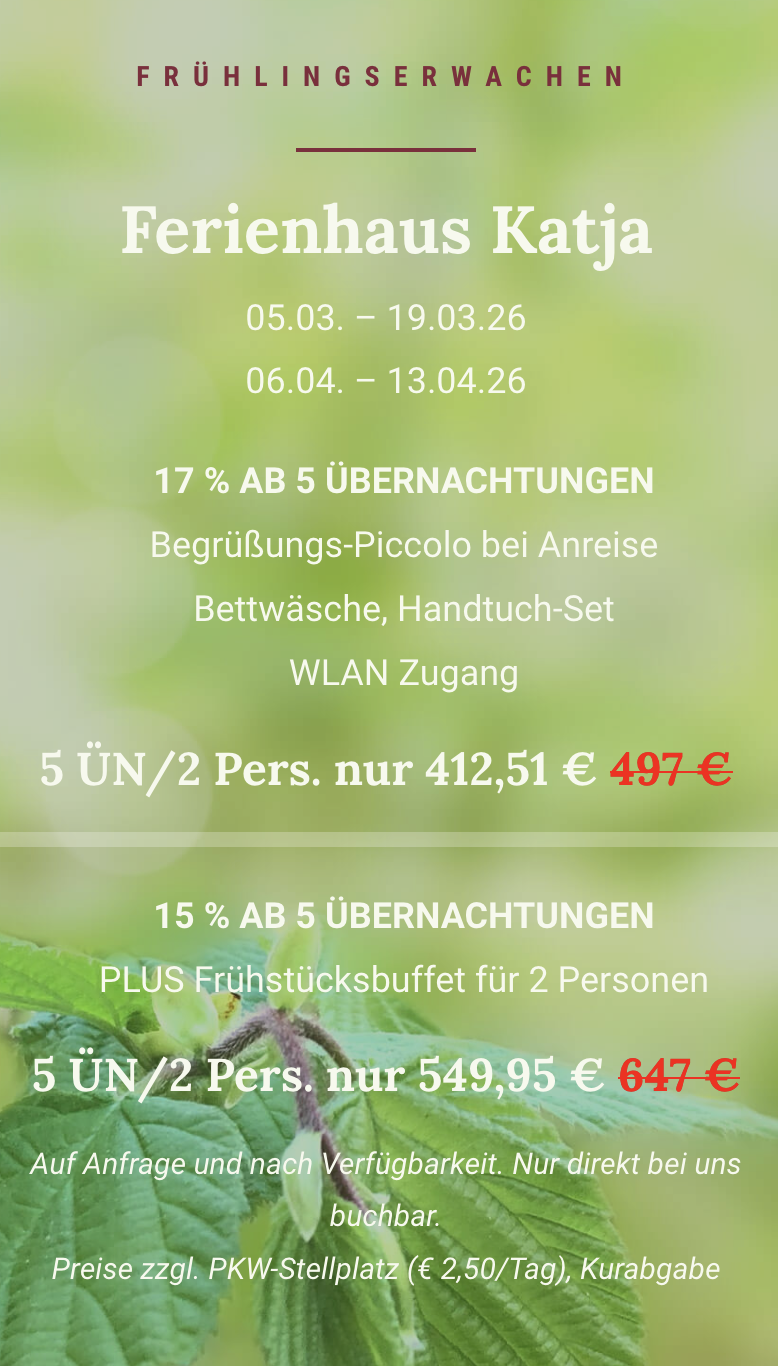Ferienhaus Katja Fruehjahr