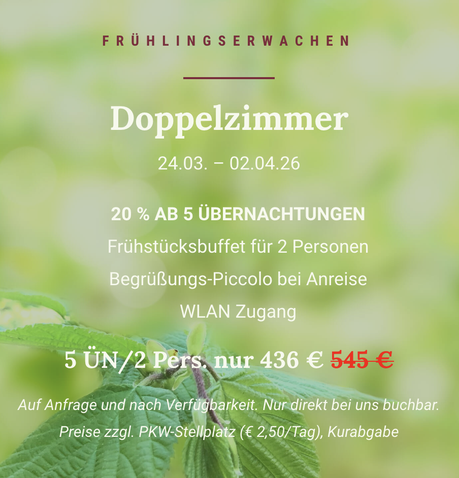 Ferienhaus Doppelzimmer Angebot Frühling